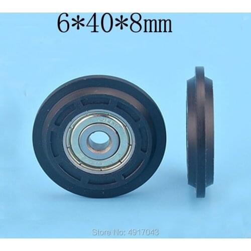 Free shipping 6*40*8mm convex Y-shaped groove injection plastic pulley plastic inner bearing nylon rubberized sliding door cam