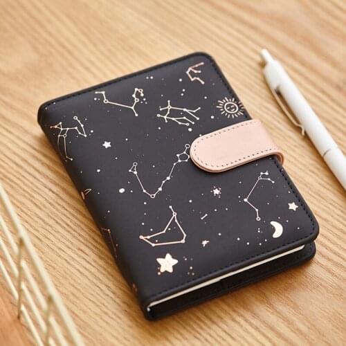 Snap Notebook A6 Soft leather Agenda Planner Handbook office accessories Daily plan Fashion Notepad cute Kawai Book gift