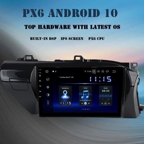 10.2" Android 10.0 Car Radio for Toyota Hilux 2016 2017 2018 Multimedia GPS Navi 1 din DSP Player 4GB+64GB Bluetooth MP4 TDA7850