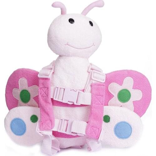 Harness Buddy Pink Bee 2-in-1 Baby Backpack Protection Walking Reins for Children Aged from 1 to 3