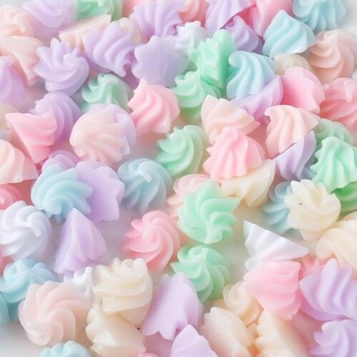 DoreenBeads Resin Embellishments Candy Multicolor Simulation Cream DIY Making Necklace Earrings Jewelry Findings 14mmx14mm,20PCs