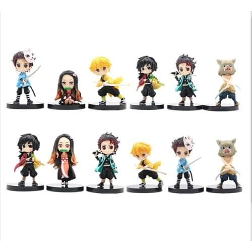 New Kimetsu no Yaiba Demon Slayer Inosuke Nezuko Tanjirou Zenitsu 5-7CM Action Pvc Figures Toy