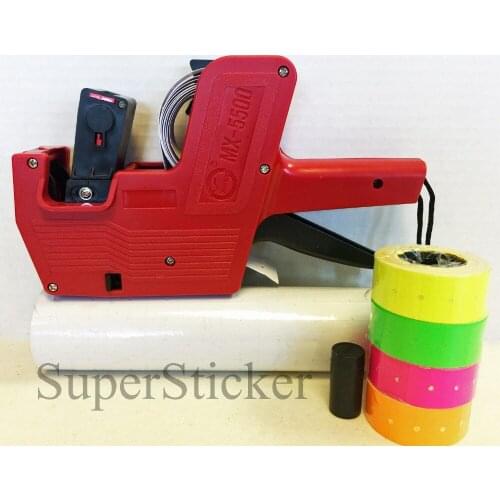 [ Fly Eagle ] MX-5500 8 Digits Price Tag Gun Labeler Plus 5000 White / Blank labels +Free Gift
