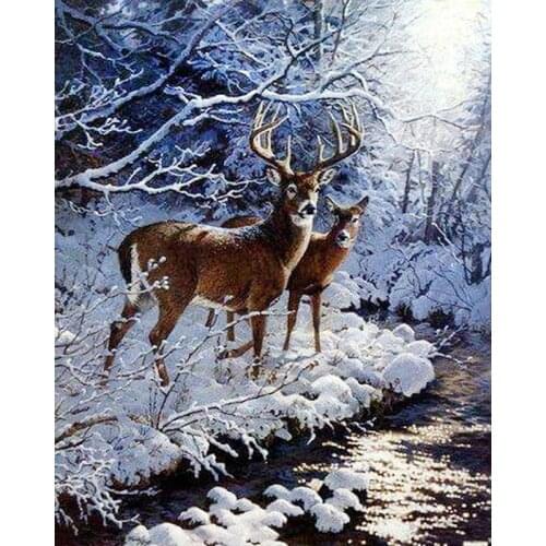DIY 5D square diamond painting Snow Deers cross stitch crafts diamond embroidery wall painting home decor mosaic