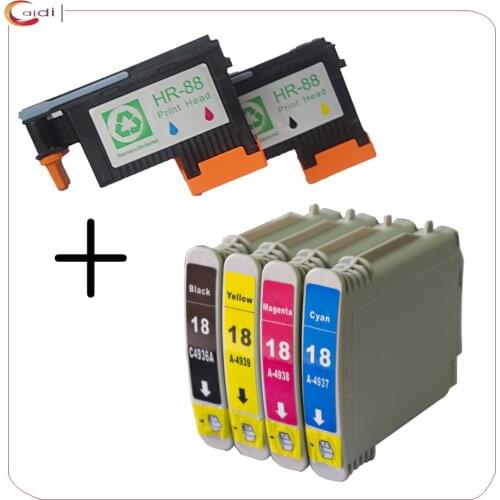 Compatible for HP 88 C9381A 9382A L7650 L7680 L7710 L7750 printhead + 4Pack For hp 88 ink cartridge