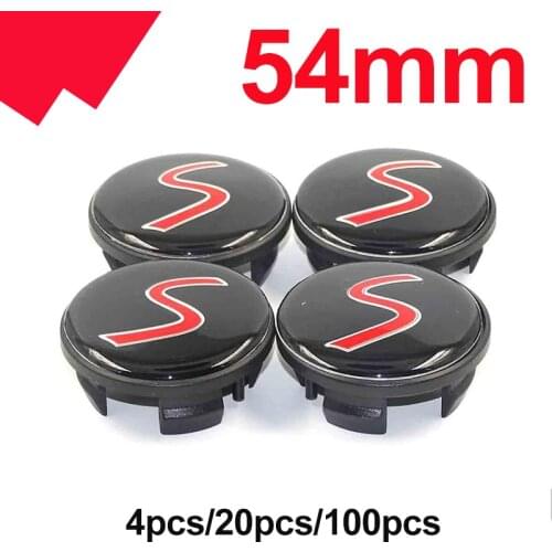 Black Red Wheel Hub Badge Covers 54mm Car Logo 5.4CM Wheel Center Caps abs for R50 R52 R55 R56 R57 R58 R59 R60 R61 F55 F56