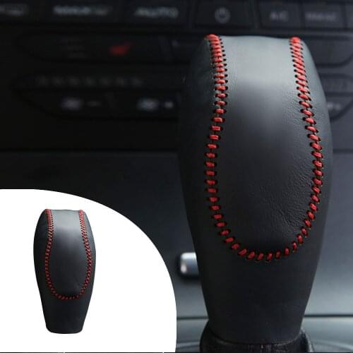 Muchkey Leather Gear Knob Stick Covers AT For Ford Kuga 2017 Non-slip Automatic Shifter