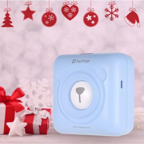 PeriPage Mini Pocket Wireless BT Thermal Printer Picture Photo Label Memo Receipt Paper Printer with USB Cable for Android iOS