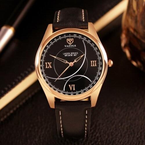 YAZOLE Fashion Simple Stylish Quartz Watch Unique Pattern Design Soft Wearing Experience Waterproof Men Wristwatch for Lover 367