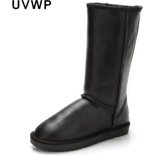 Fashion Style Women Snow Boots High Quality Warm Winter Boots Shoes Genuine Leather Waterproof Long Boots botas mujer