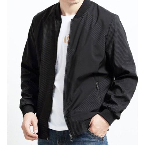 2019 Spring and Autumn New Mens Modis Plus size jacket Mens Fashion Striped Casual jacket More Size L-6XL 7XL