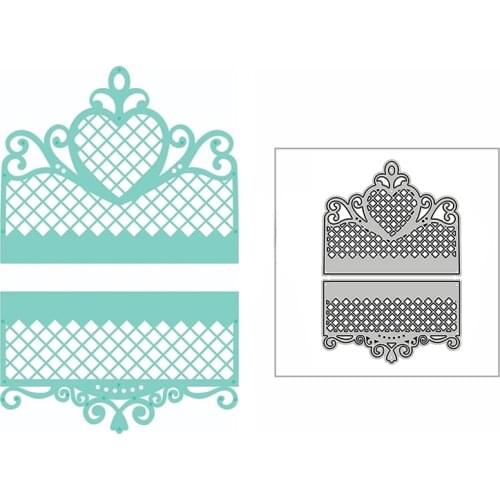 New Heart Grid Lace Border Frame 2020 Metal Cutting Dies for DIY Scrapbooking and Card Making Decor Embossing Craft No Stamps