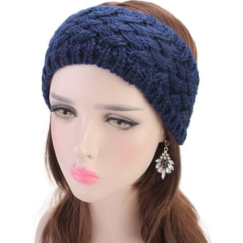 New Kniting Stretch Headbands handmade Crochet Turban Hair Accessories Winter Women Stretch Wide Head Wraps Girls