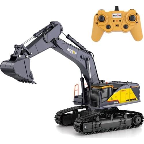 RCtown HuiNa 1:14 1592 RC Alloy Excavator 22CH Big RC Engineering Car Simulation Excavator Remote Control Vehicle Toy For Boys