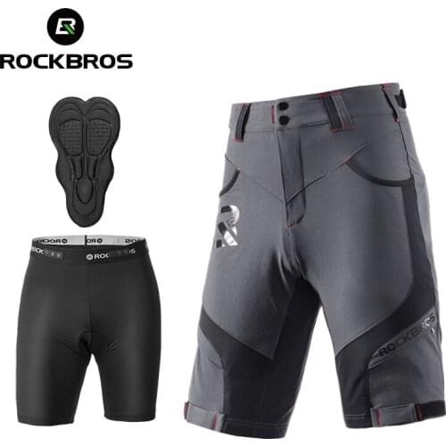 ROCKBROS 4D Womens Mens Shorts 2 In 1 with Separable Underwear Shorts Sports Bike Shorts Climbing Running Breathable Shorts