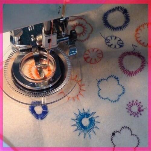 Universal Decorative Daisy Flower Needle Fits All Low-handle Snap-on Sewing Machine Disc Embroidery Presser Foot