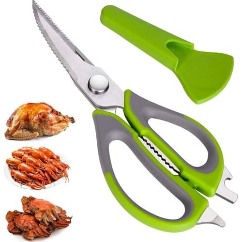 XITUO 7 In 1 Kitchen Scissors Magnetic Knife Seat Removable Stainless Steel Scissors For Fish Chicken Shears Cooking New