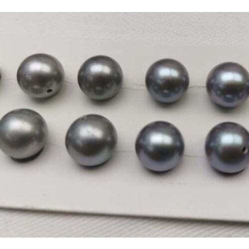 Wholesale Loose Pearls Half Drilled Freshwater Gray Pearl For Earring Pendant Necklace Beads Pairls
