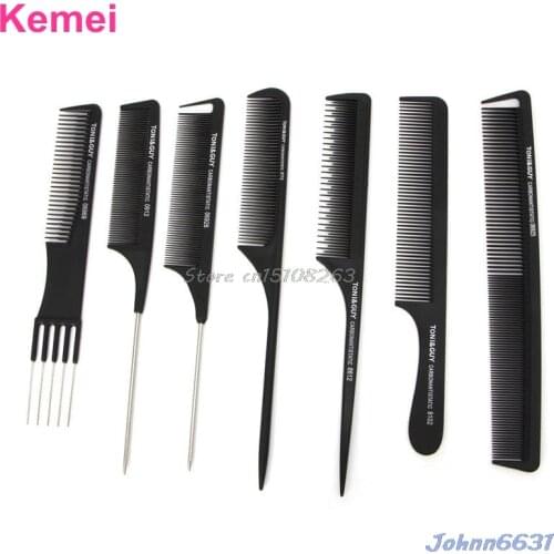 1Pc Black Plastic Fine-tooth Hairdressing Hair Style Salon Anti-static Comb #Y207E# Hot Sale