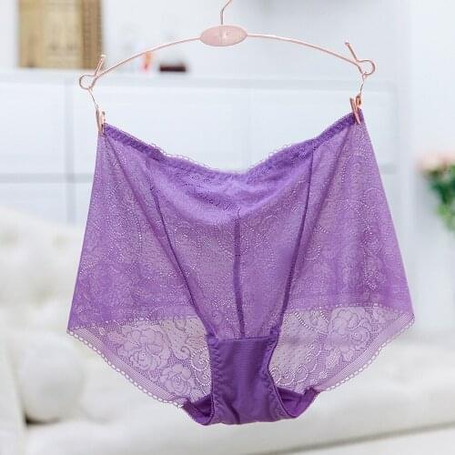 1PCS Mesh Transparent Briefs Underpants Sexy Knickers Lace High Waist Transparent Underwear Undies for Lady
