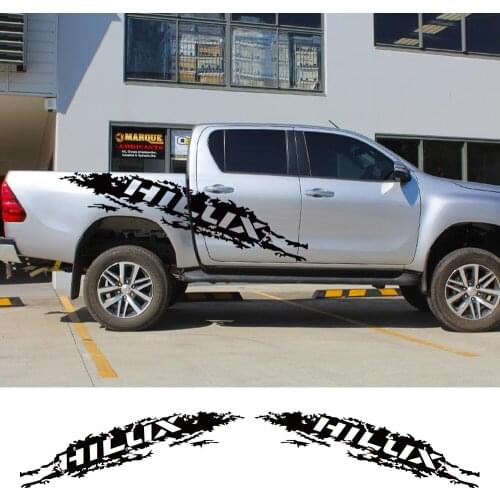2Pcs For Toyota Hilux Revo Vigo Pickup Body Side Stickers Truck Graphics Decor Covers Car Vinyl Decals Auto Tuning Accessories