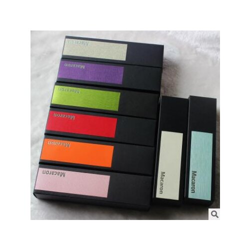 2018 New Luxury Macaron Boxes 23.5*6*4.9cm Food Grade Kraft Paper Packaging Box For Macarons Packaging for Cookie Candy Biscuit