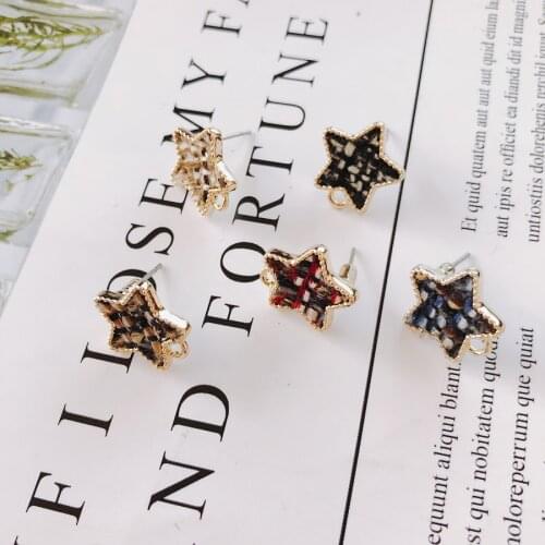 Heart Mixed Patterns Wool Stuff Stud Earring Accessories Pendant Supplies for Jewelry Making Accessories Components 6pcs