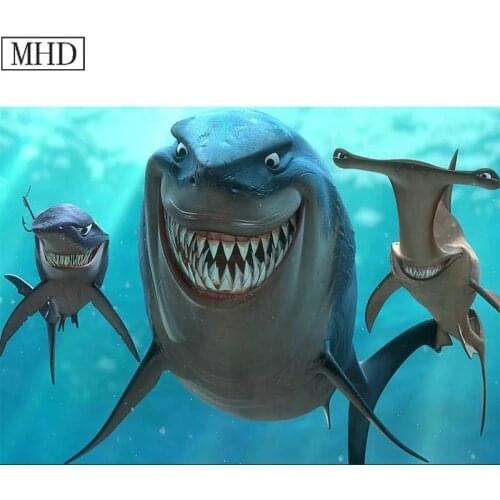 Shark Pattern Diamond Painting Cross Stitch Kit for Home Decor Square Full 3D Diamond Mosaic New Arrival Art Painting