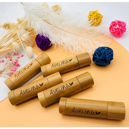OEM logo 5ml DIY Bamboo Wooden Lip Balm Tube,Empty Lip Rouge Filler,DIY Cosmetic Lipstick Sub Container,Makeup Tool