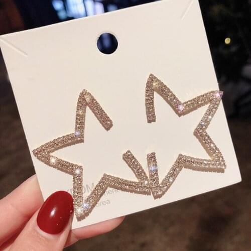 Shiny Side New Fashion Brand Jewelry Simple Crystal Drop Earrings for Women Statement Gift Elegant Star Earrings Free Shipping