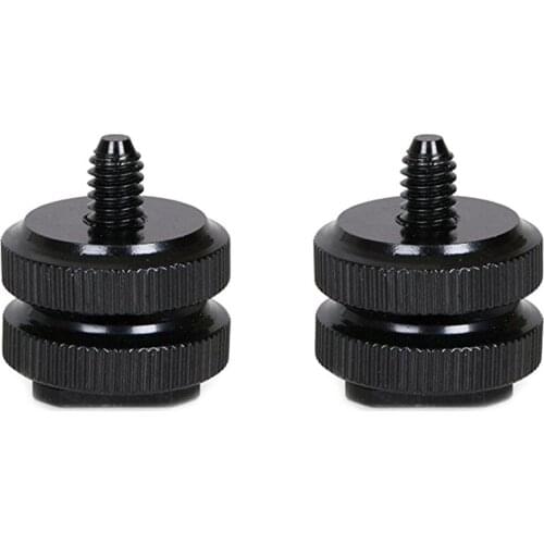 BMBY-Shoe Screw Mount Adapter "2 Pack" Hot Shoe IC Recorder Concatenable Yes 1/4 Screw Camera Shoe Adapter DSLR Tripod Screw A