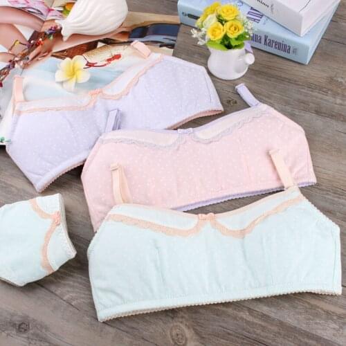Cotton vest type bra set Japanese sweet wireless cute bralette soft cup small fresh during the development underwear thin sutian