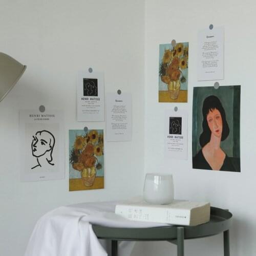 5 Sheets Ins Retro Art Decoration Card Creative Minimalism Postcard Collocation Wall Sticker Greeting Cards Photographic Props