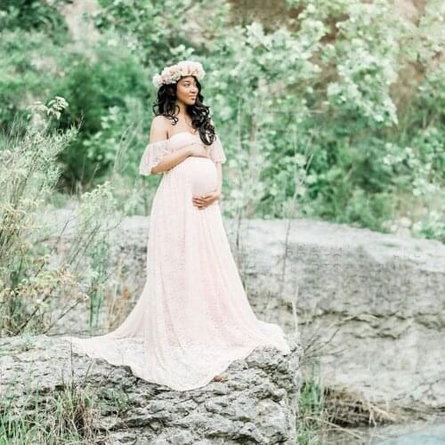 Long Maternity Photography Props Pregnancy Dress Photography Maternity Dresses For Photo Shoot Pregnant Dress Lace Maxi Gown