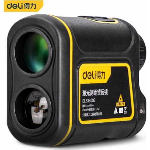 Deli DL338006 600M Laser Ranging Telescope 750mAh Lithium Battery Pulse Laser K9 Crystal Lens Flagpole Lock Function