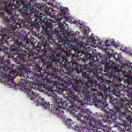 Hot sale purple stone jades color irregular gravel stones 5x7mm beautiful loose beads diy high quality Jewelry 35" B549