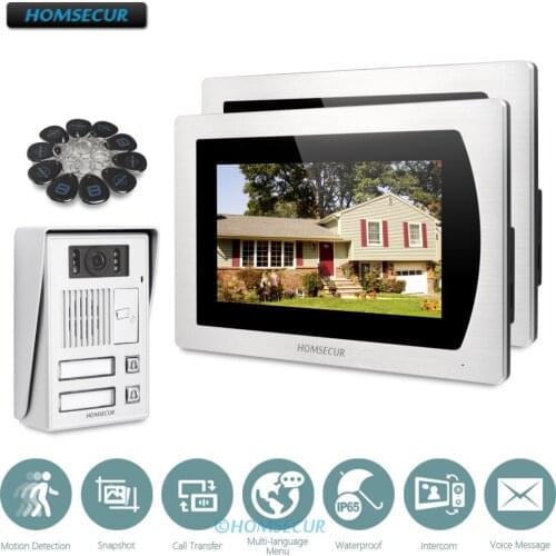 HOMSECUR 7" Video Door Phone Intercom System with RFID Access for House/Flat BC112-2+BM717-S