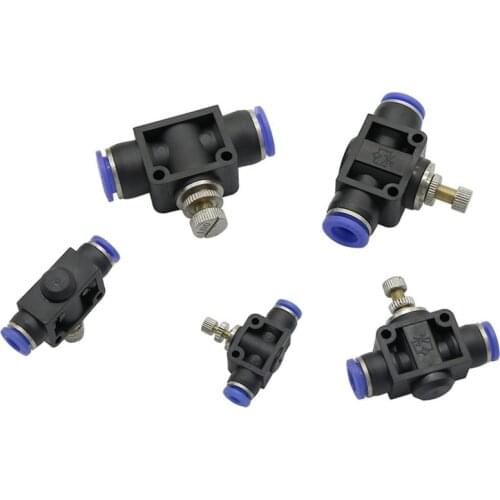 4mm/6mm/8mm/10mm/12mm Pipe Interface Water Flow Adjust Valve Garden Water Tee Adapters Pneumatic Airflow Regulator