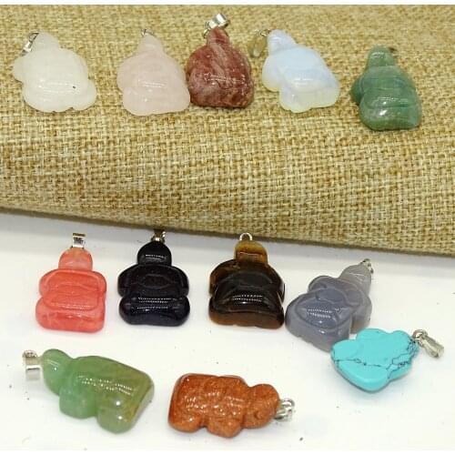 Natural stone Sea Turtle pendant mixed color pendant DIY bracelet necklace jewelry tortoise pendant wholesale