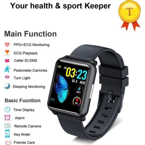 Best selling 1.3inch IPS screen ECG PPG Smart Band Blood Pressure Smart Watch Heart Rate Monitor Pedometer Sports for iphone x
