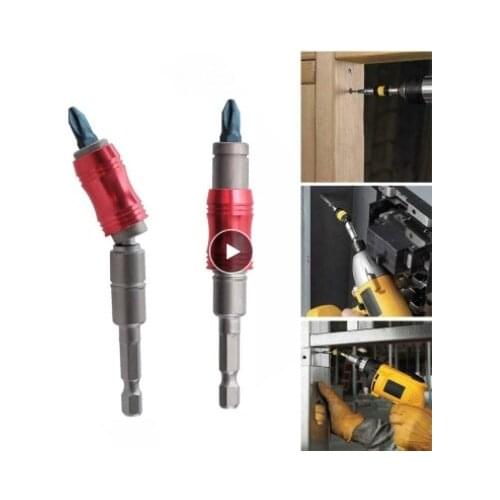 Magnetic Screwdriver Bit Holder Adjustable Direction 20 Degree Angle Screwdriver Extension Rod For 1/4'' Hex Shank Screw Bit