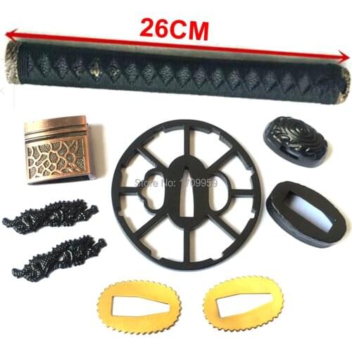 A Set Iron Sword Fittings for Japan Samurai Katana/Wakizashi DIY Accessory Nice Metal Crafts TSUBA+FUCHI+KASHIRA+MENUKI+HABAKI