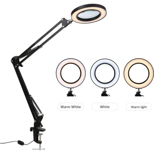 Lighting 8X Magnifying Glass USB 72 LED Table Lamp for Soldering Iron Repair/Skincare Beauty Tool with 3 Modes Dimmable