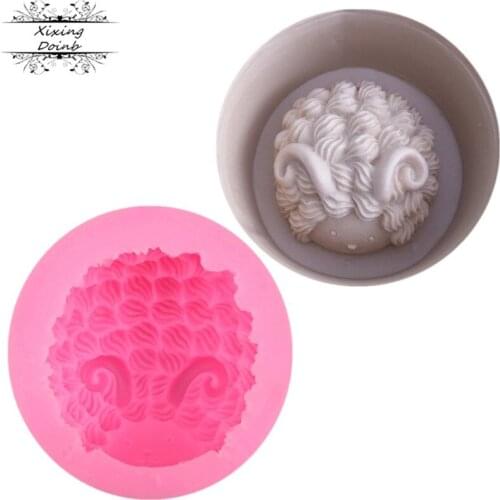 New sheep shape silicone mold sugar craft soft candy chocolate mold cake decoration tool DIY Soap Candle Mold