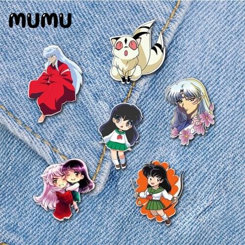 2020 New Inuyasha Kagome Lapel Pin Cute Anime Acrylic Brooch Epoxy Pins Jewelry For Shirt Bag Badge Gifts Fans