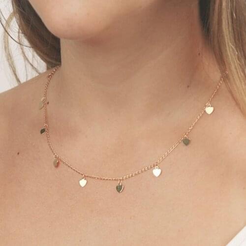 HebeDeer Heart Necklaces Choker Necklace Chain Women Tassel Jewelry Lady Silver Color Trendy Star Trendy Collares Collier