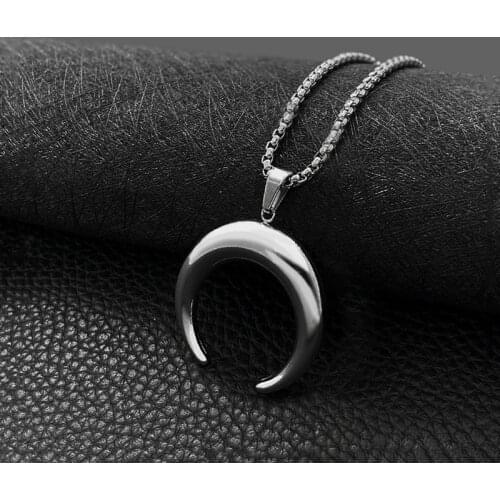 Titanium steel moon necklace simple all-match pendant simple temperament jewelry