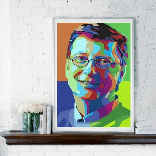 Bill Gates Poster Canvas Art Poster and Wall Art Picture Print Modern Family Bedroom Decor Posters frame