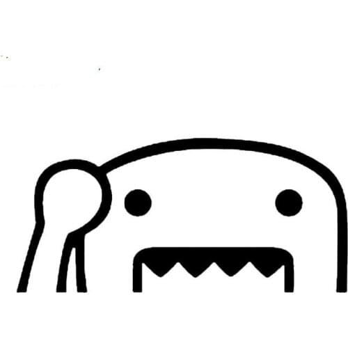 Lovely Waving Half Domo Kun Car Sticker Decal Cover Scratches Car Sticker Pvc 15cm X 10cm