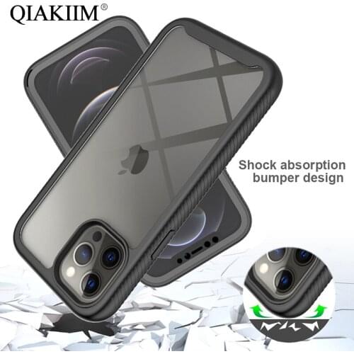 Shockproof Armor Phone Case For iPhone 12 Mini 11 Pro Max XS XR X 8 7 6 6S Plus SE 2020 3 in 1 Front Bumper + Back Cover + Film